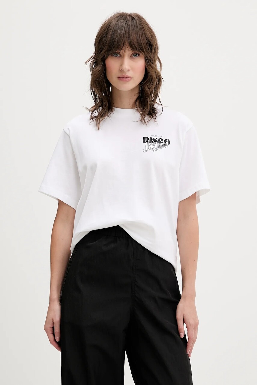 Bavlnené tričko HUGO dámske, béžová farba, 50550148