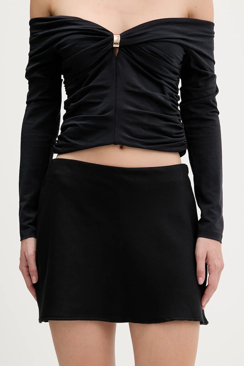 Sukňa Hollister Co. čierna farba, mini, puzdrová, KI343-5219-900