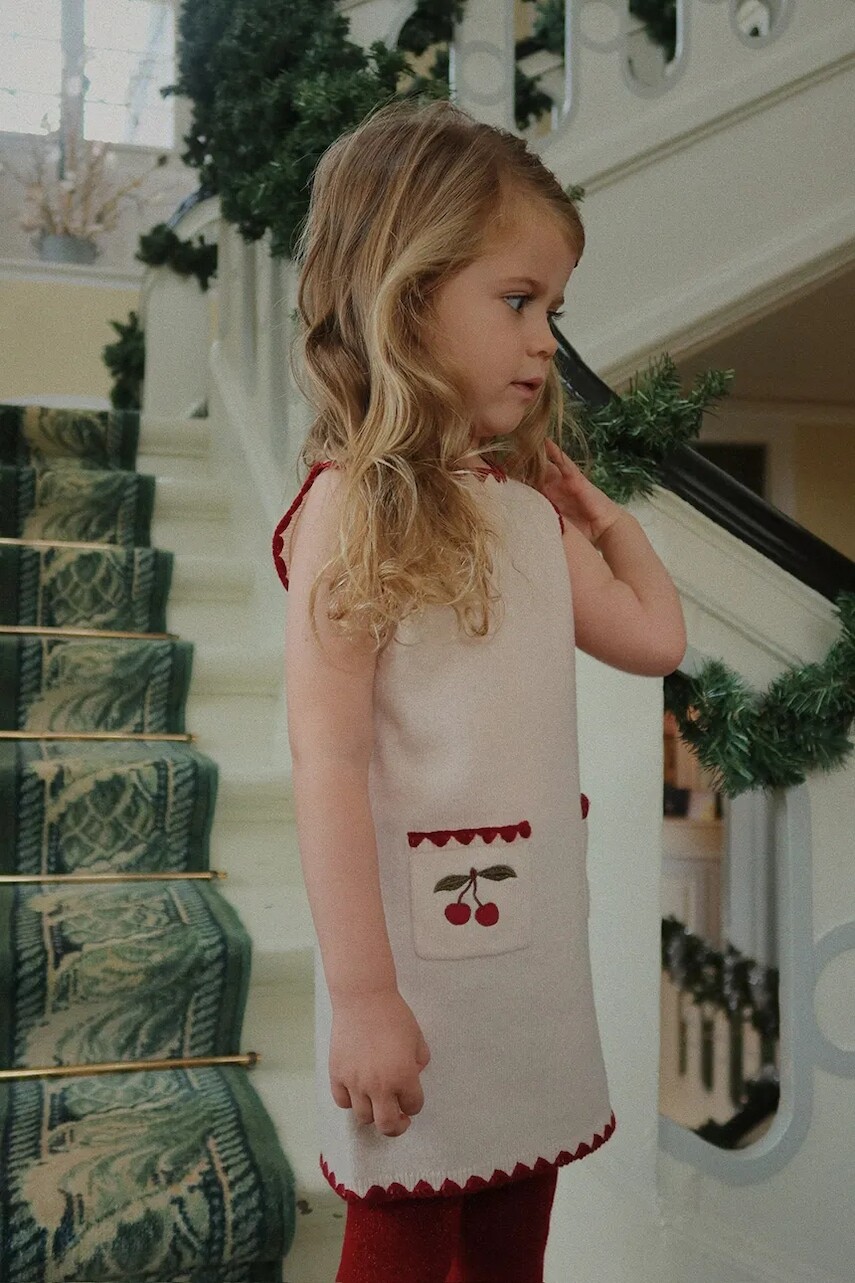 Detské vlnené šaty Konges Sløjd COLLETTE DRESS béžová farba, mini, rovný strih, KS104271