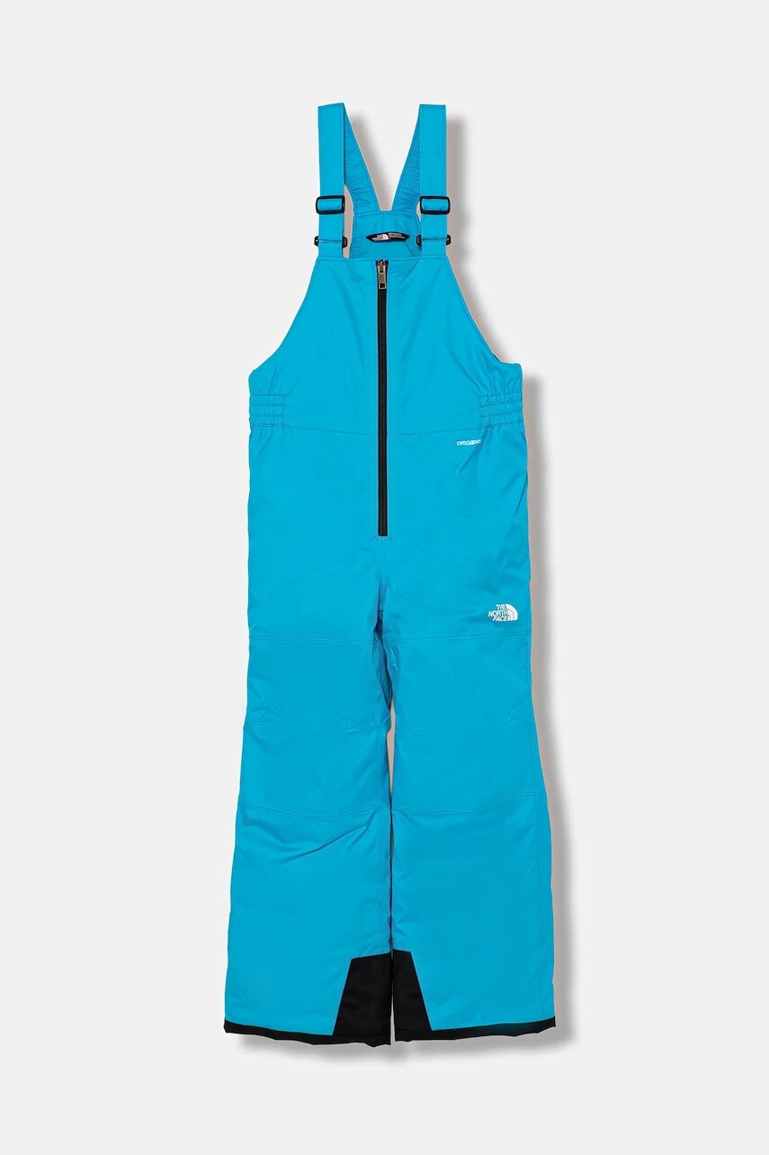 Detské zimné nohavice The North Face KID FREEDOM INSULATED BIB tyrkysová farba, NF0A88VMD7R1