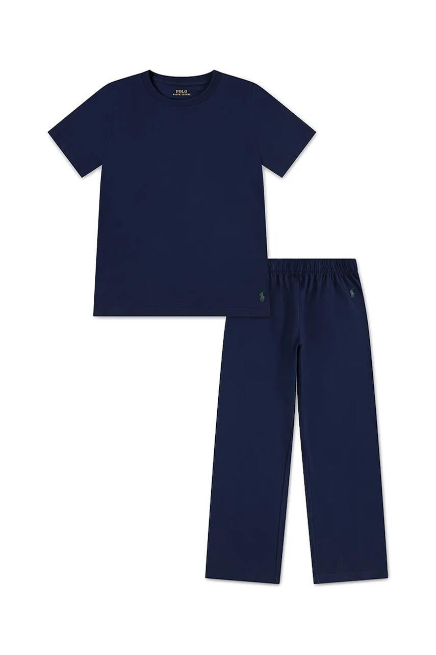 Detské bavlnené pyžamo Polo Ralph Lauren tmavomodrá farba, jednofarebné, 8P0278
