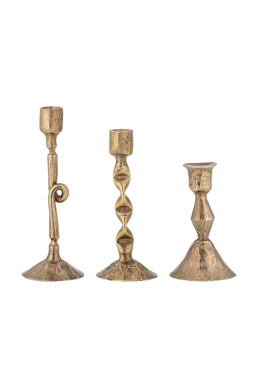 Súprava svietnikov Bloomingville Efsa 8 x 5 / 11 x 4,5 /13 x 5 cm 3-pak béžová farba