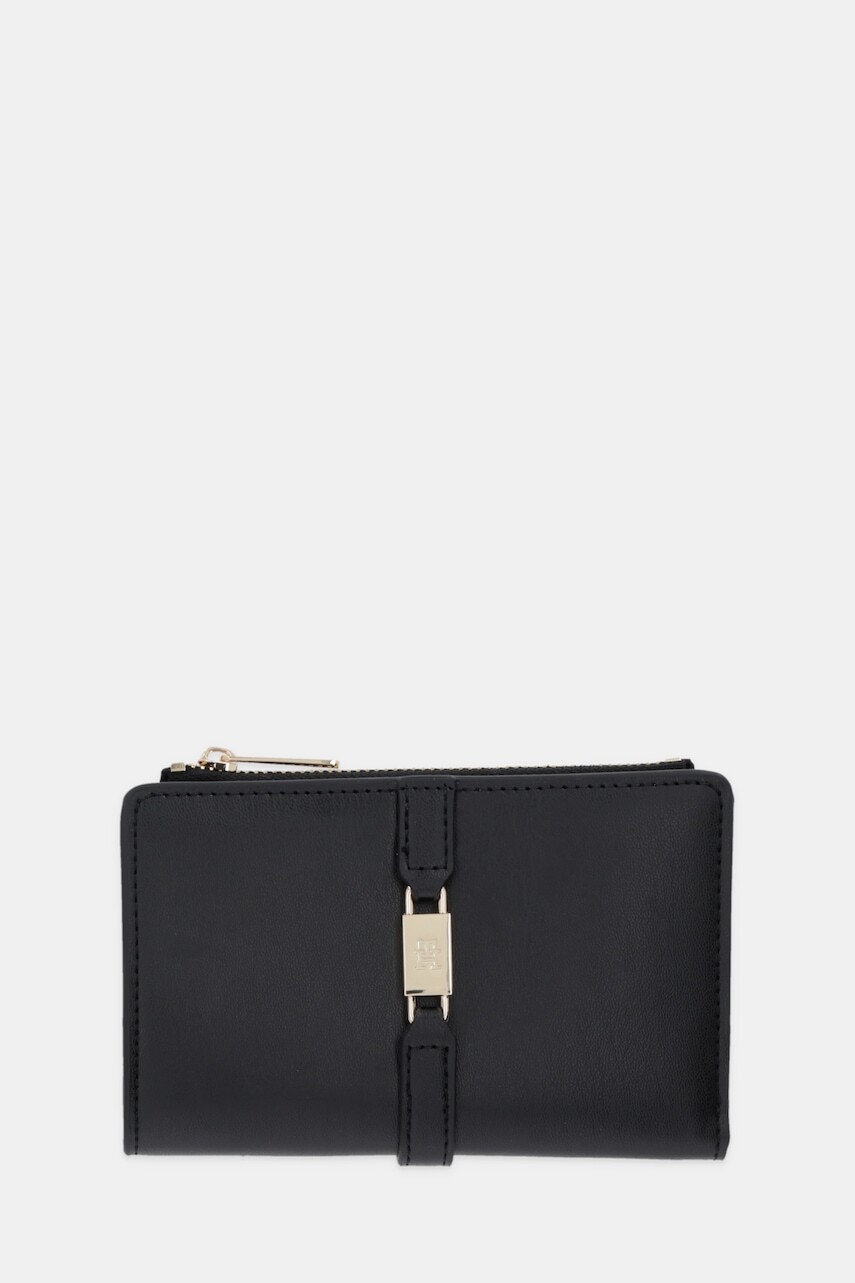 Peňaženka Tommy Hilfiger dámska, čierna farba, AW0AW18134