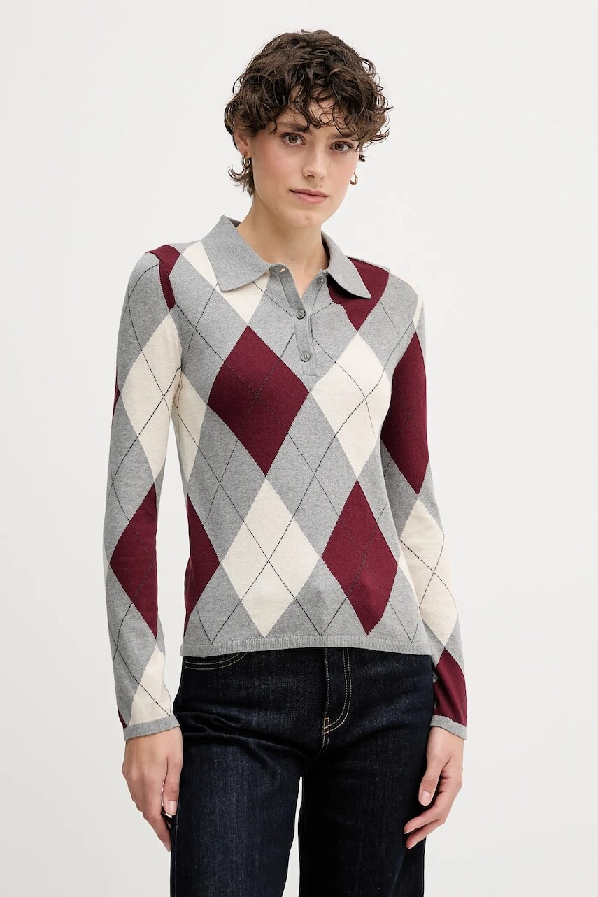 Bavlnený sveter Tommy Hilfiger šedá farba, ľahký, WW0WW48393