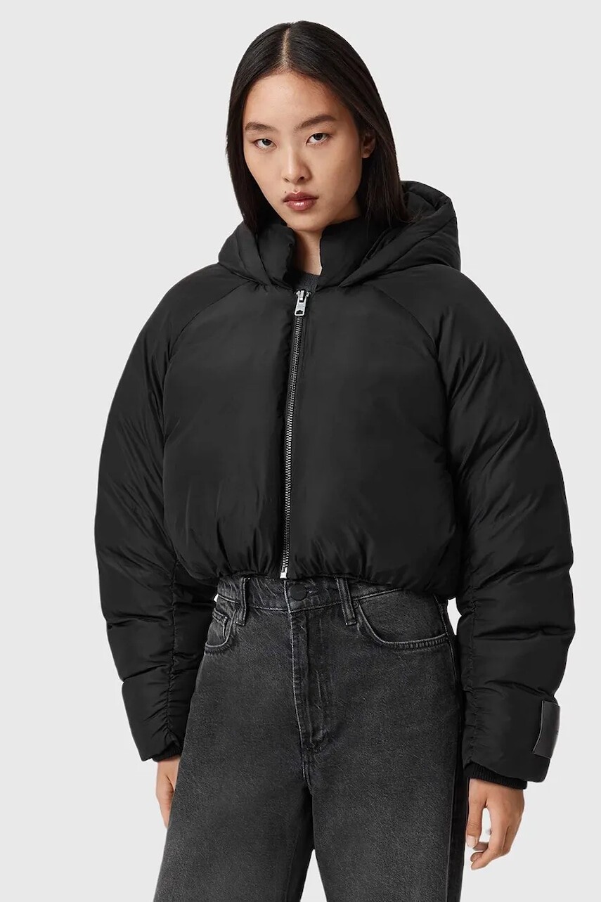 Bunda AllSaints čierna farba, zimná, W078OD