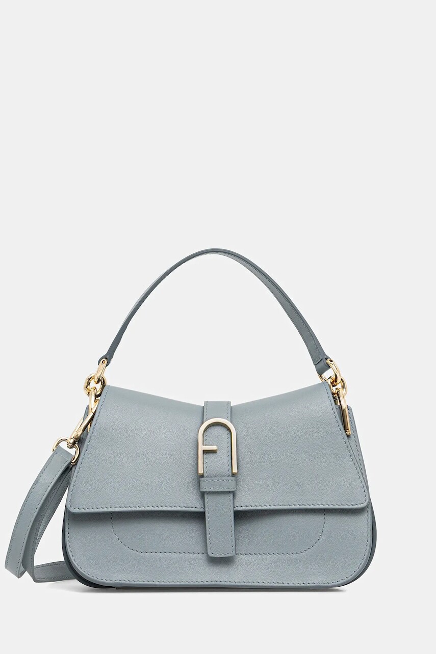 Kožená kabelka Furla modrá farba, WB01032.BX2045.3963S