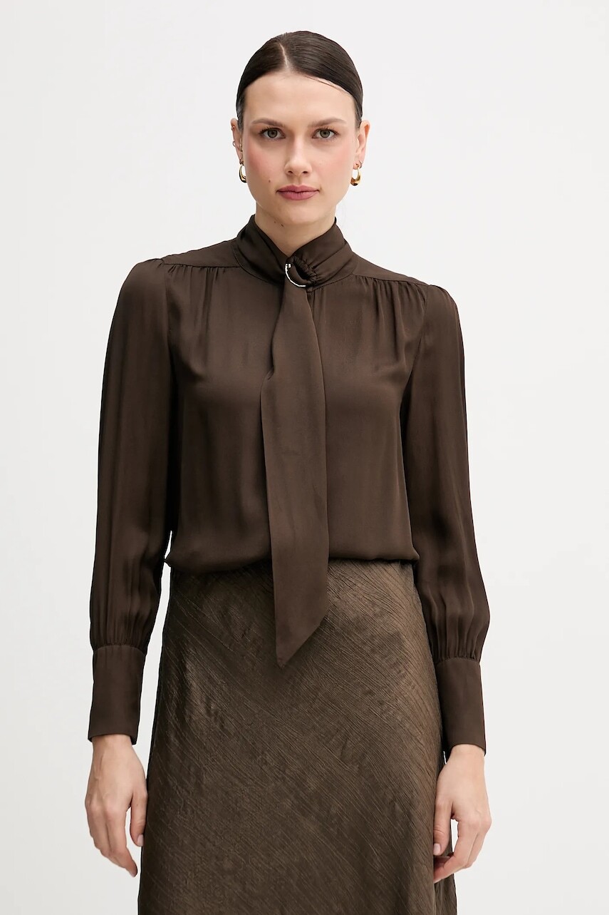 Košeľa Pedro del Hierro hnedá farba, regular, 6632015