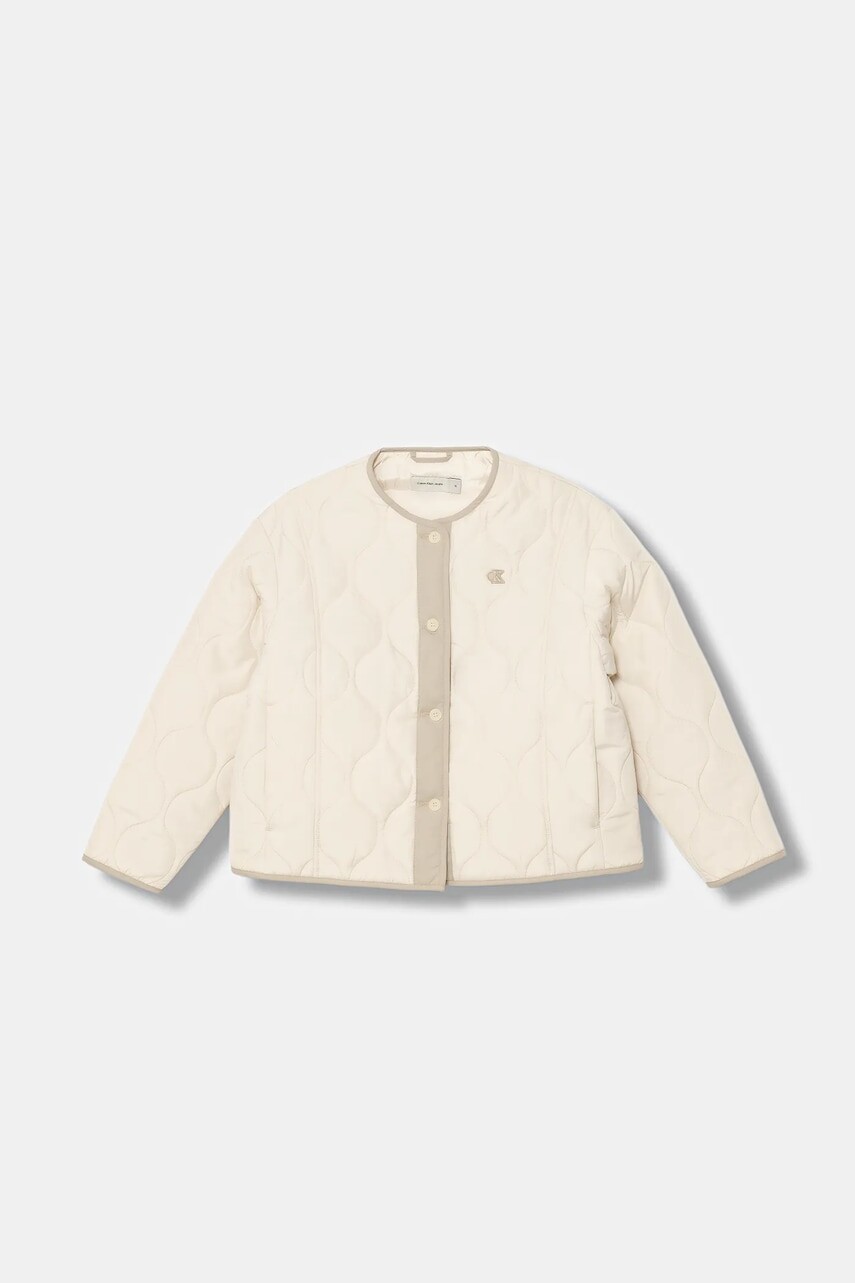 Detská bunda Calvin Klein Jeans béžová farba, IG0IG03084
