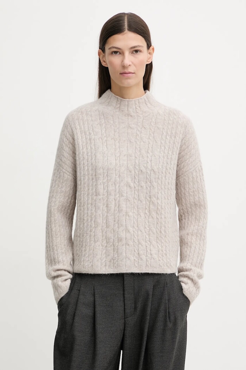 Sveter s prímesou alpaky Marc O'Polo béžová farba, ľahký, 510609460223