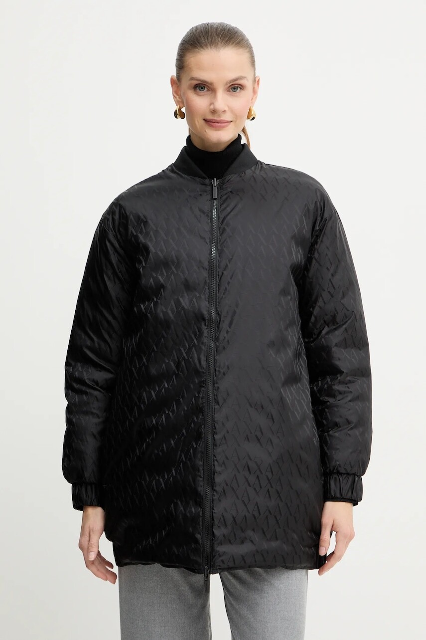 Obojstranná bunda Armani Exchange čierna farba, prechodná, XW001435 AF16628