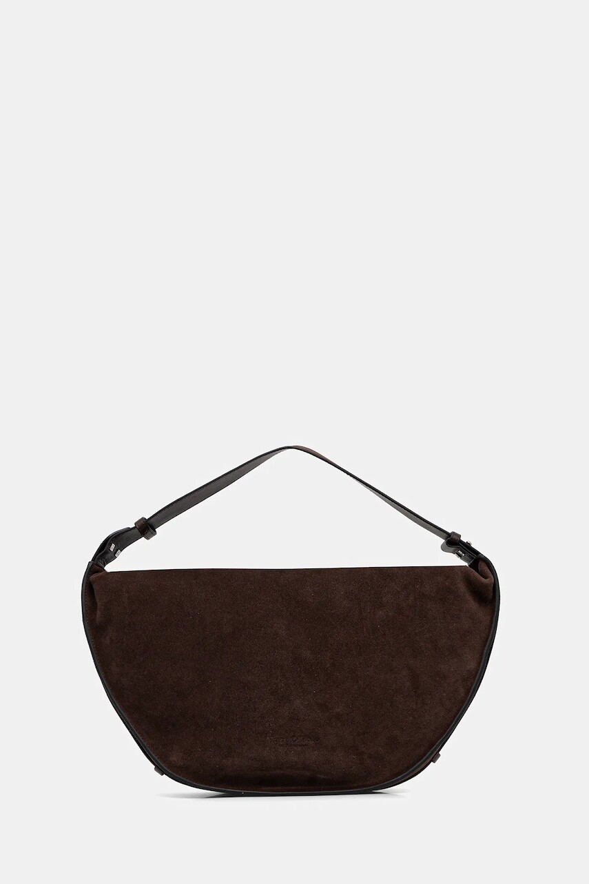 Semišová kabelka Marc O'Polo hnedá farba, 5000009151