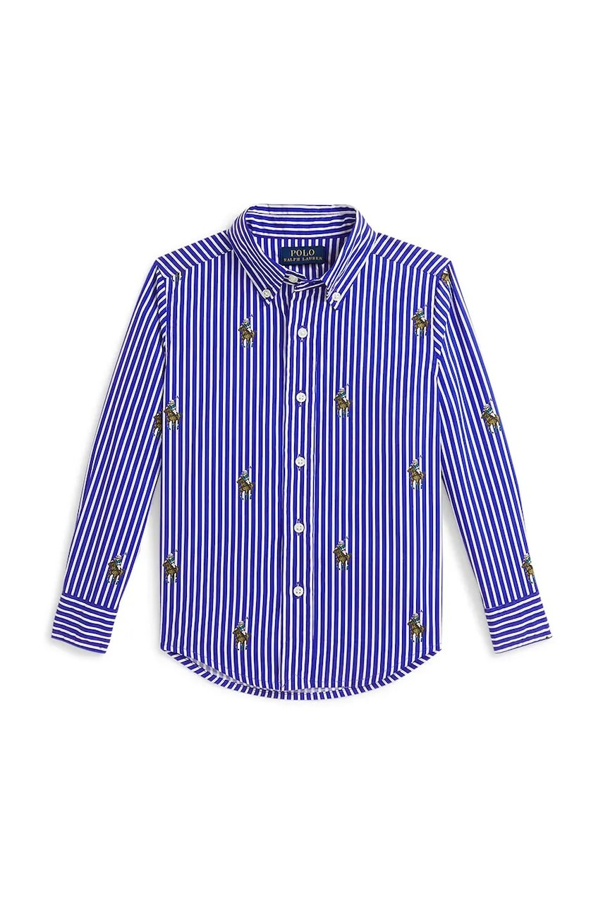 Detská bavlnená košeľa Polo Ralph Lauren modrá farba, 322A96287001