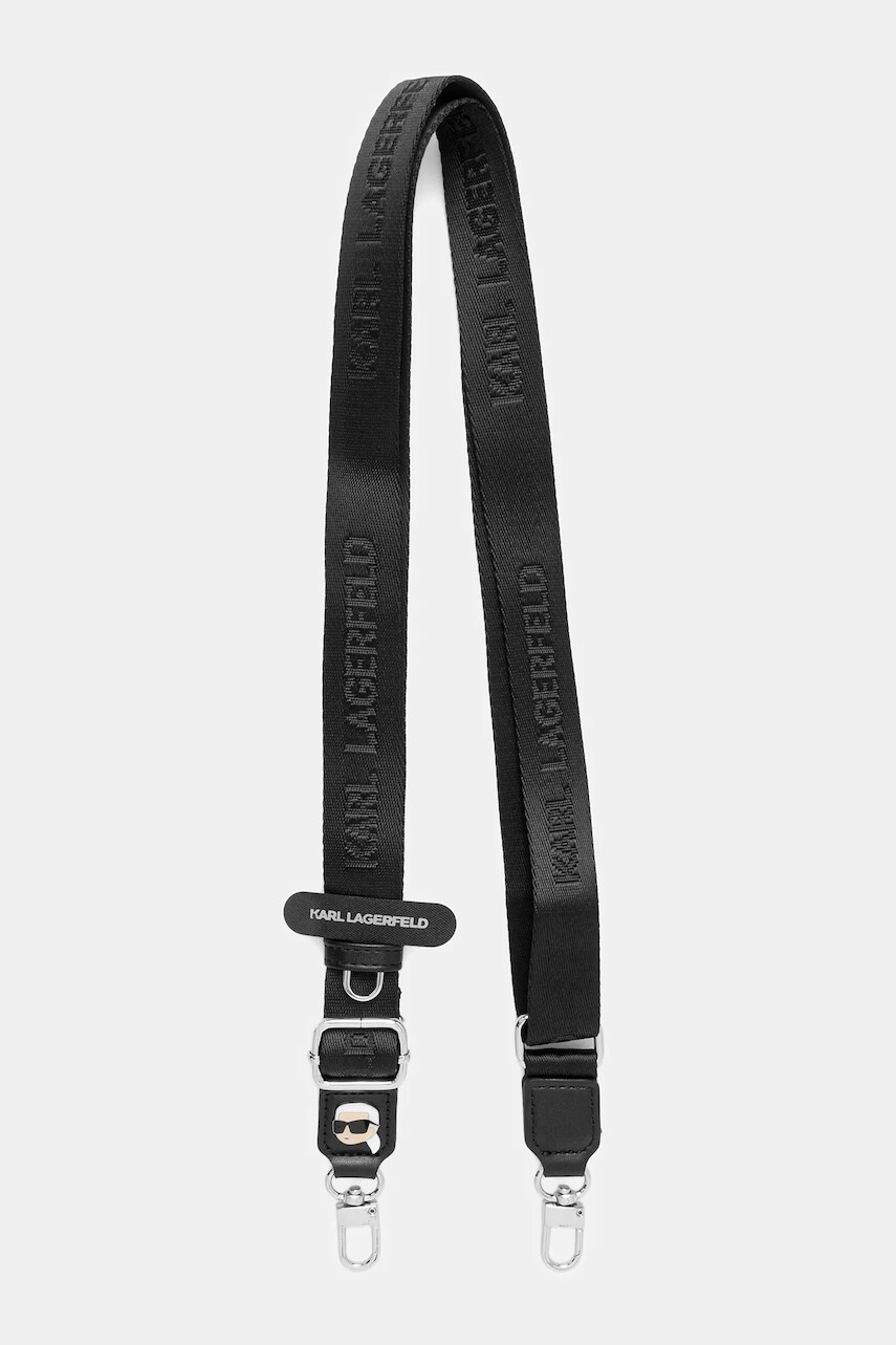 Remienok na telefón Karl Lagerfeld čierna farba, KLUCNKHPSPK