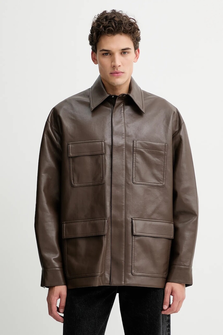 Bunda Nanushka NM25PFJK04778 hnedá farba, prechodná, CHASIN