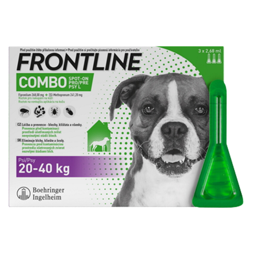 FRONTLINE Combo Spot-On pre psy L (20-40 kg) 2,68 ml 3 pipety