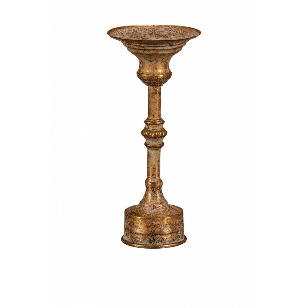 Kovový svietnik na podstavci Candela 23 cm, zlatá, 23 cm