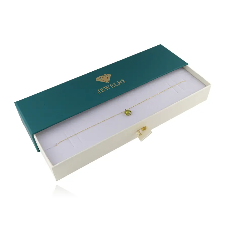 Petrolejovo-biela vysúvacia krabička na náramok JEWELRY s briliantom