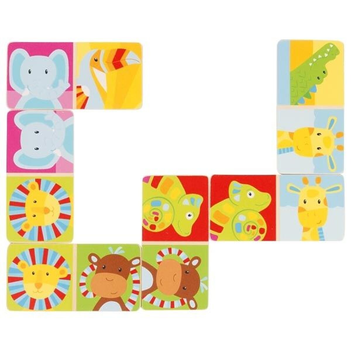 Hra domino Safari 28 drevených prvkov