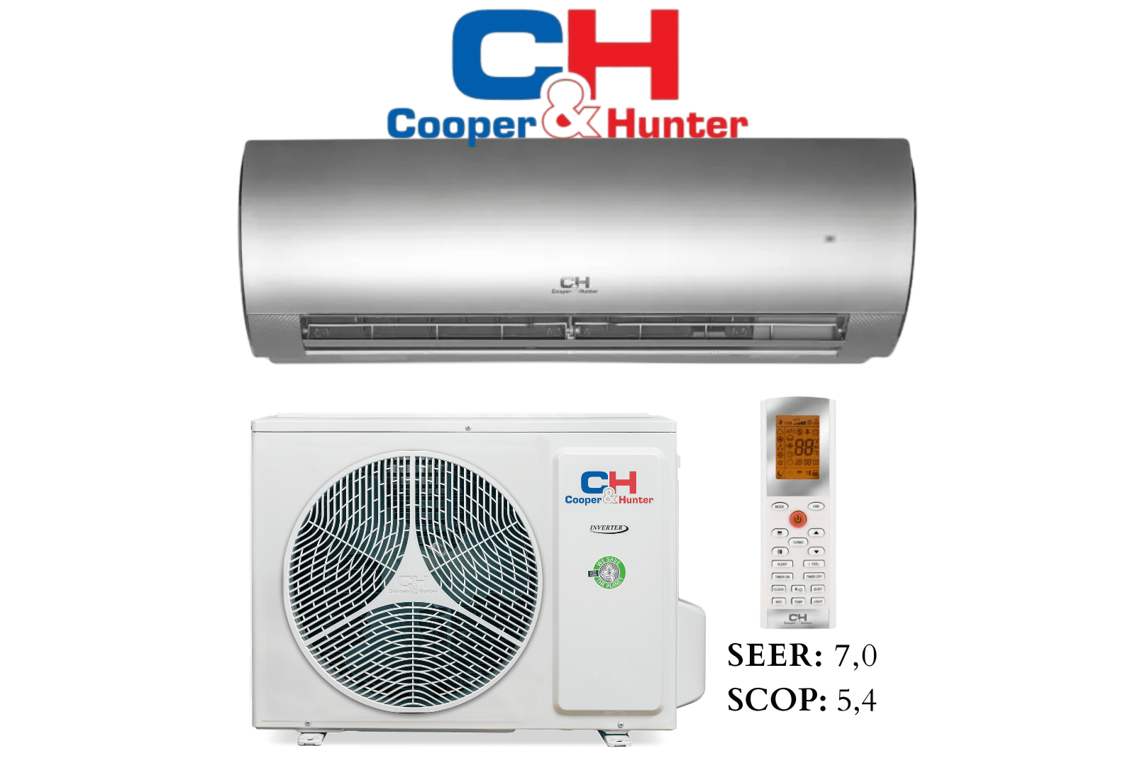 Set nástennej klimatizácie Cooper&Hunter DAYTONA SILVER 7,1 kW CH-S24FTXD2-SC