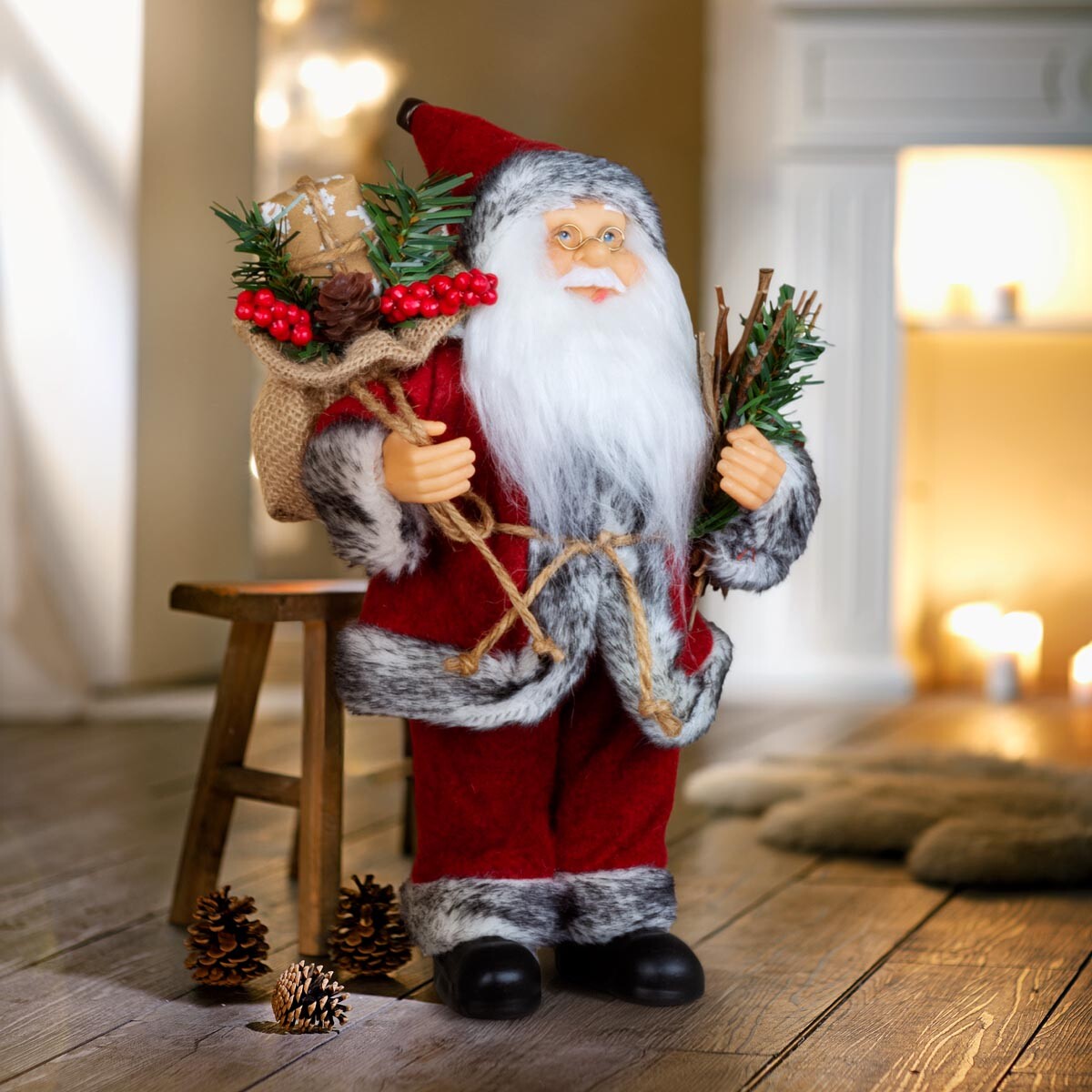 Zimný muž v červenom, 25 cm