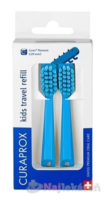CURAPROX Kids travel refill modrý CS 5500 náhradné hlavičky na kefku 2 ks