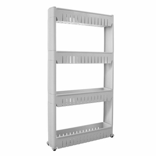 Mobilná kúpeľňová skrinka na kolieskach 4 úrovne - sivá