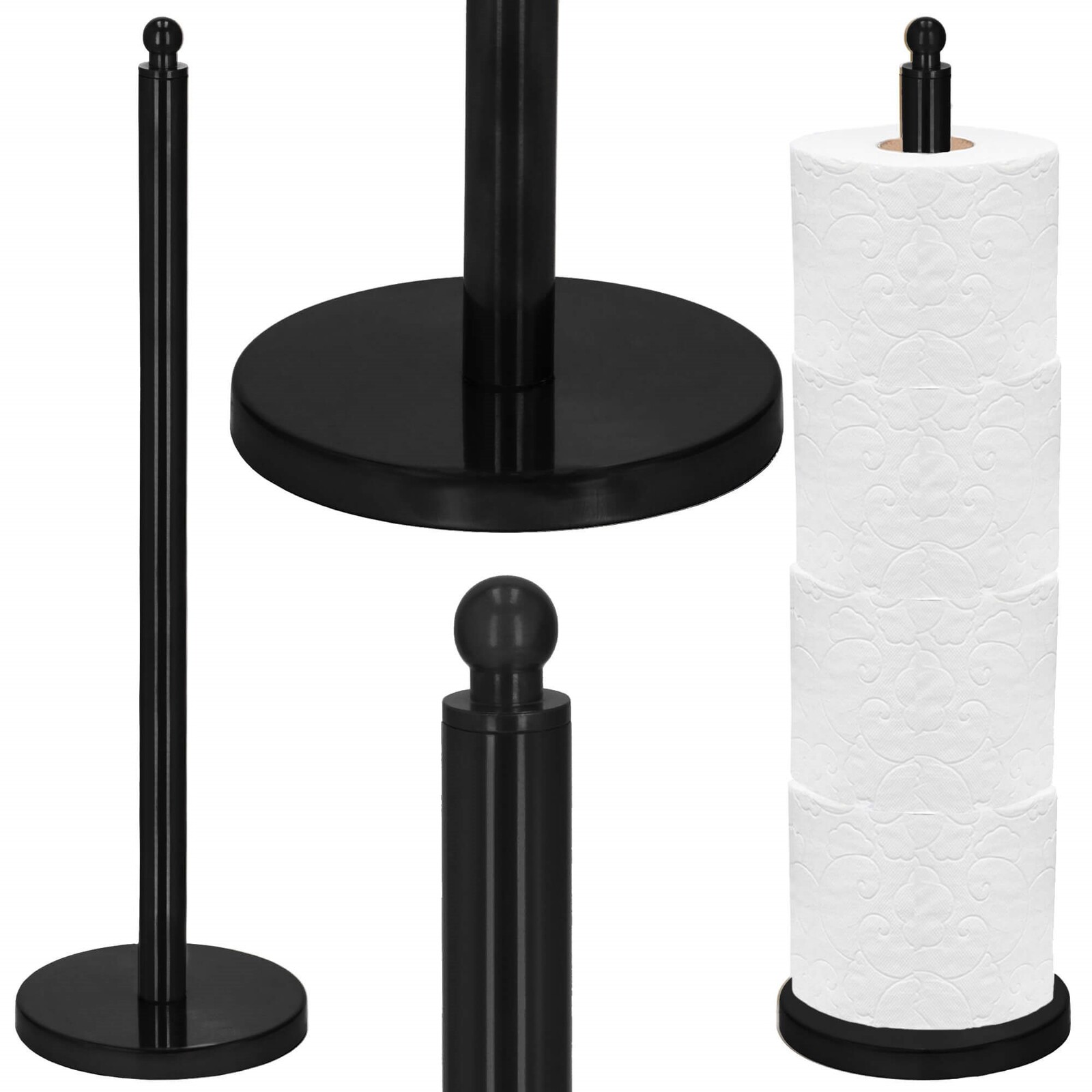 Stojan na toaletný papier - čierny