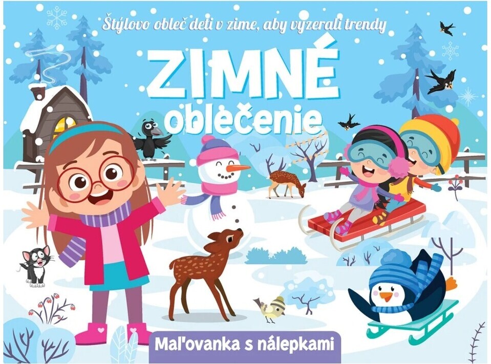 Zimné oblečenie maľovanka s nálepkami