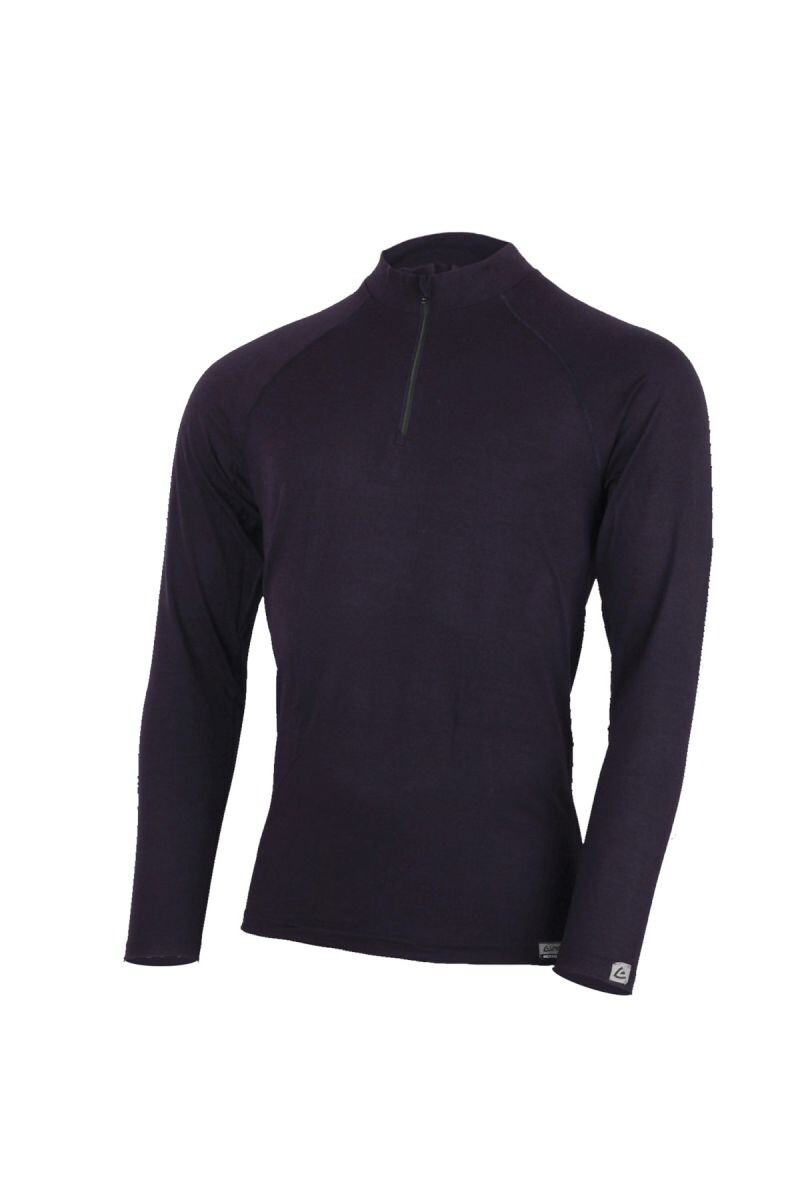 Lasting vlnené merino tričko so zipsom pri krku AZAR 5252 modré Veľkosť: XXL 8995067848349