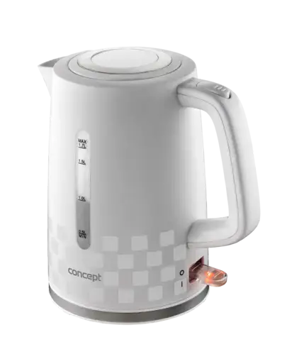 CONCEPT RK2340 Rýchlovarná kanvica plastová 1,7 l s 3D potlačou WHITE