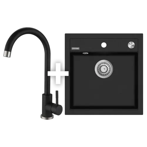 CONCEPT SET DREZ GRANITOVÝ BEZ ODKVAPU DG00C50BC + BATÉRIA DREZOVÁ GRANIT BDG3234BC