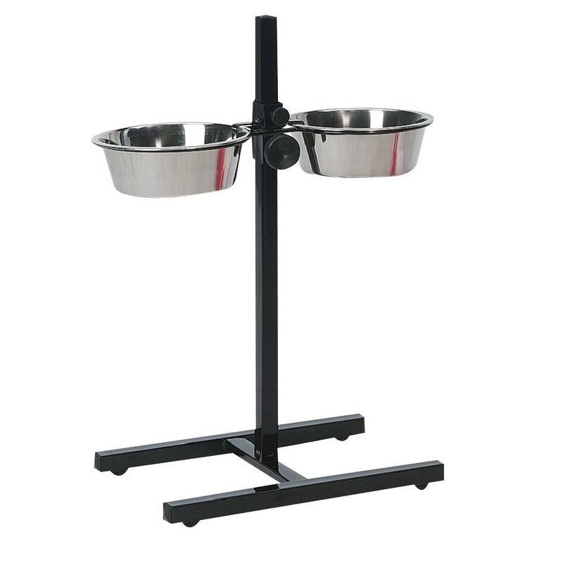 Stojan na misky včetně nerezových misek 2x21cm 1,6l