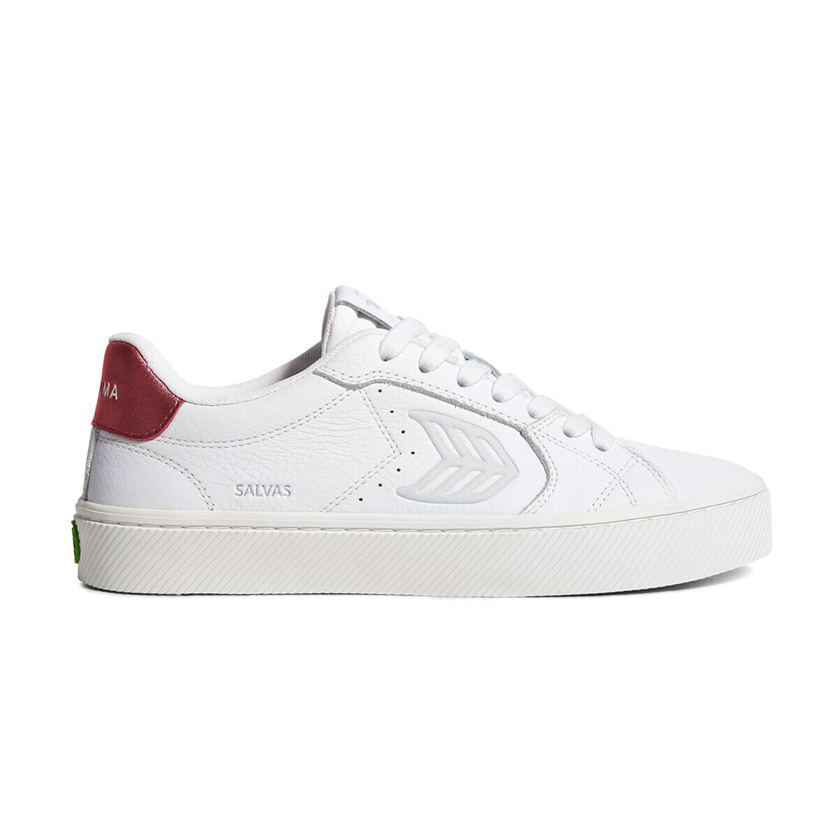 Pánské volnočasové boty Cariuma SALVAS White Premium Leather Ice Logo Metallic Red Sneaker