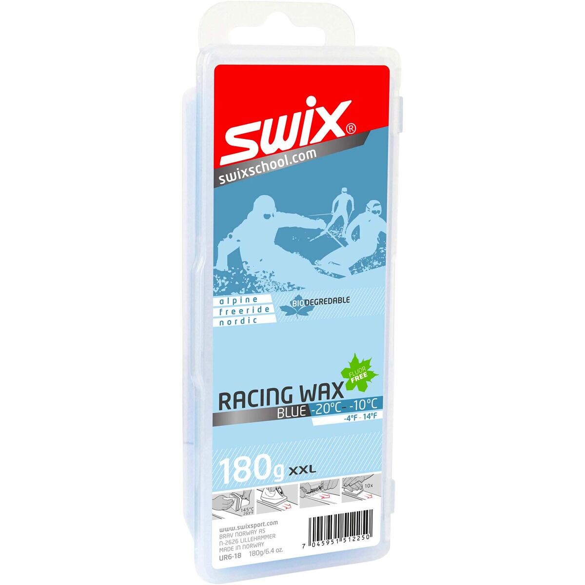 Zjazdový vosk Swix UR6 Blue Bio Racing Wax, 180g vosk 180 g