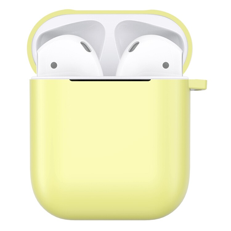 Matný plastový obal s karabínou pre Airpods - Žltá