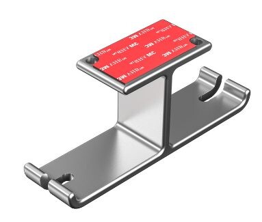 Hliníkový závesný držiak na dvoje slúchadlá s úchytom na káble - Strieborný