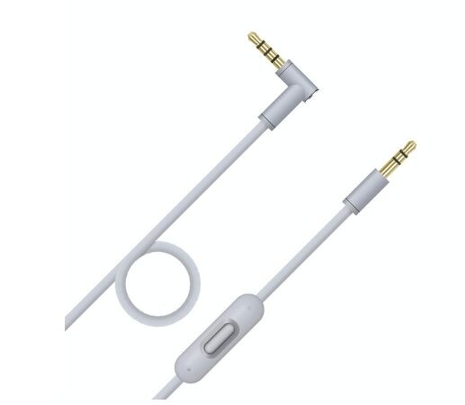 Audio kábel s mikrofónom pre slúchadlá Beats Dr. Dre Solo Studio 1.0, 2.0, 3.0, Pro, Pro Detox a Mixr - Sivý