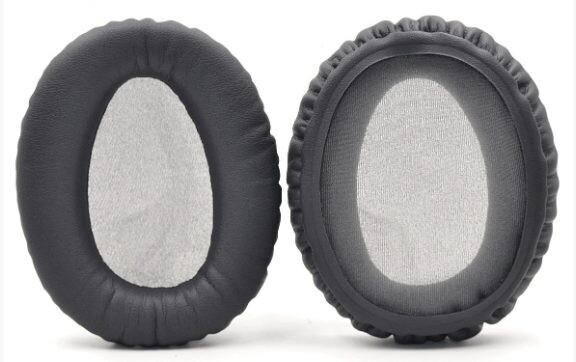 Náhradné náušníky pre slúchadlá Sony WH-CH700N, CH710N, CH720N, MDR-ZX770BN, ZX780DC - Čierne, kožené