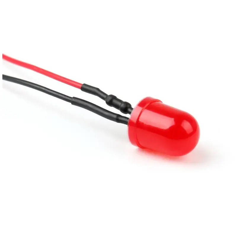 12V LED Dióda 10mm, Červená difúzna