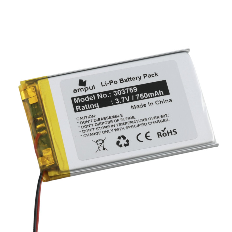 Li-Pol batéria 750mAh, 3.7V, 303759