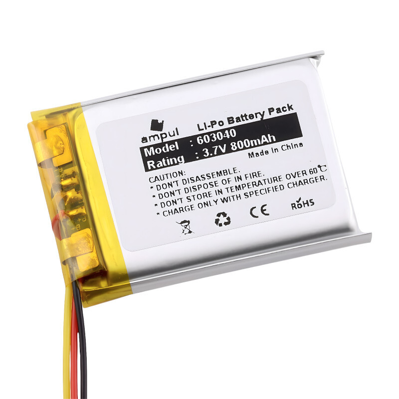 Li-Pol batéria 800mAh, 3.7V, 603040, 3pin