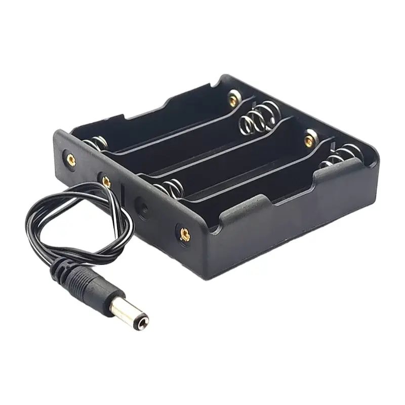 Batériový box pre 4 kusy 18650 batérií, 14.8V, 5.5x2.1mm