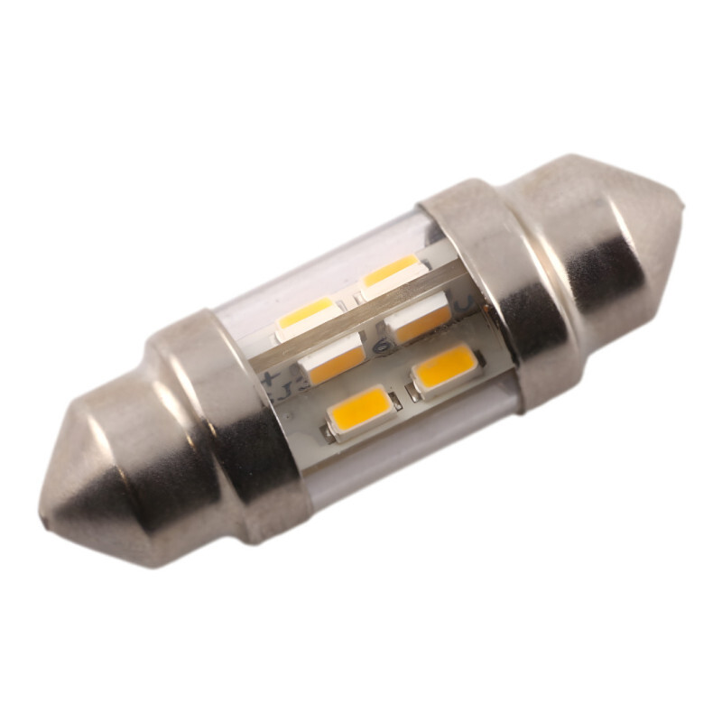 LED žiarovka 3014 SMD 360 ° SUFIT - 6V DC, Teplá biela 31 mm