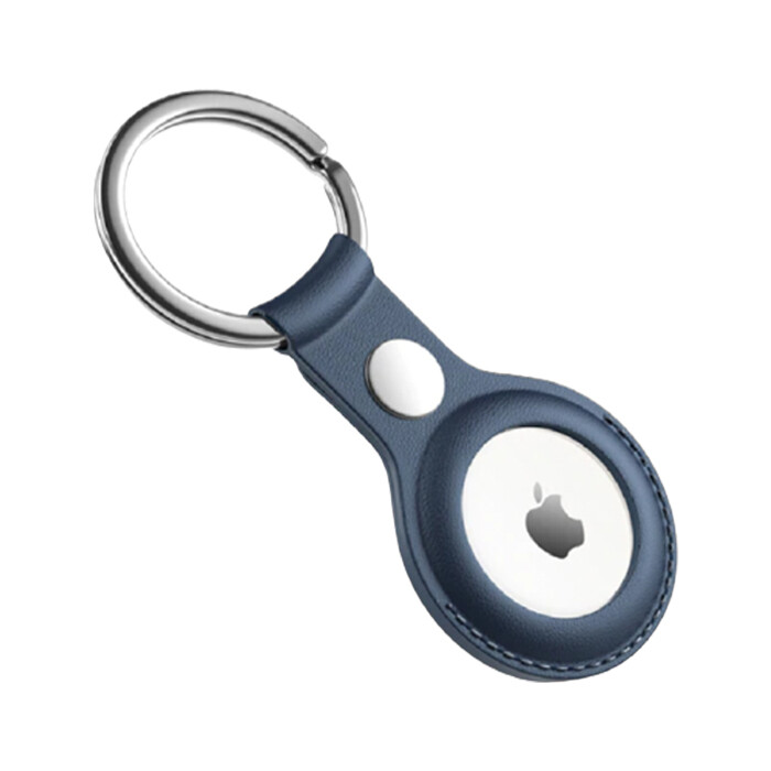 Kožené puzdro na AirTag - Tmavomodré