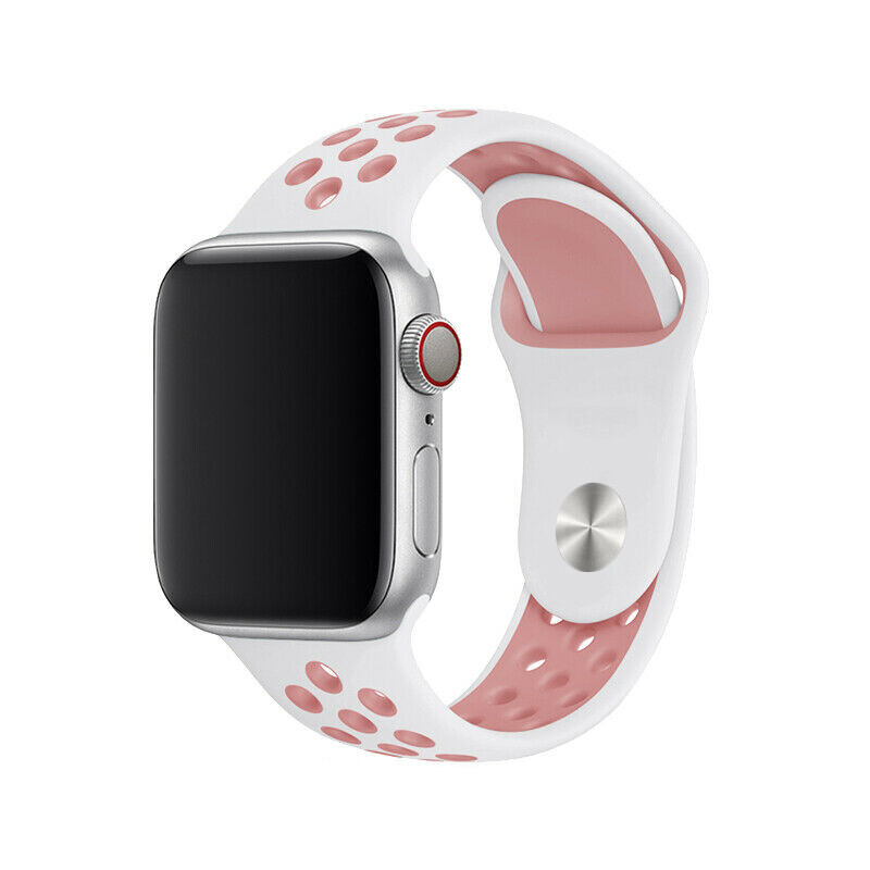 Športový remienok na Apple Watch - Bieloružový Veľkosť: 38/40/41/42mm, Obvod: M-L (stredný až väčší obvod zápästia), Farba: Bielo-ružová