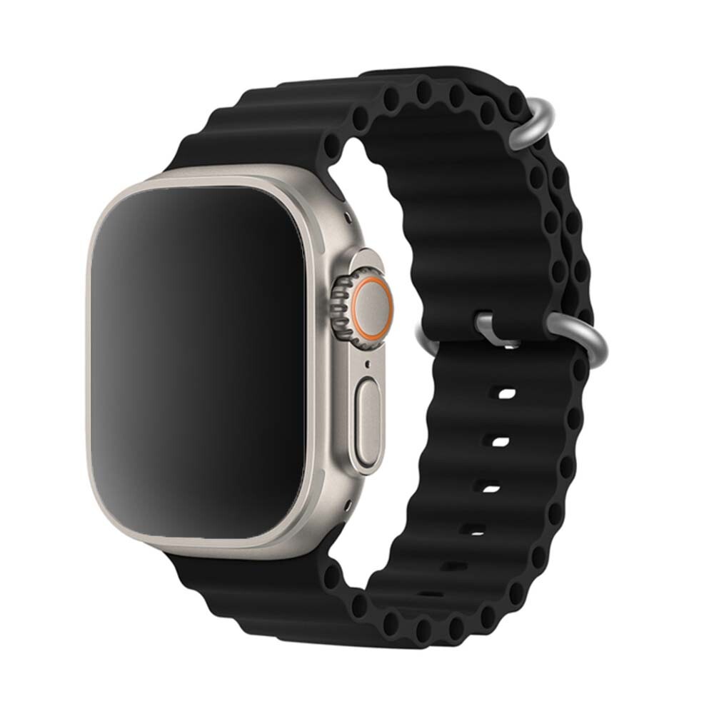 Vrúbkovaný remienok pre Apple Watch - Čierny Veľkosť: 38/40/41/42mm, Farba: Čierna
