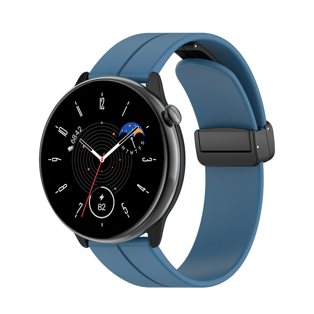 Jednofarebný remienok s prackou na smart hodinky 22mm Veľkosť: 22mm, Farba: Modrá