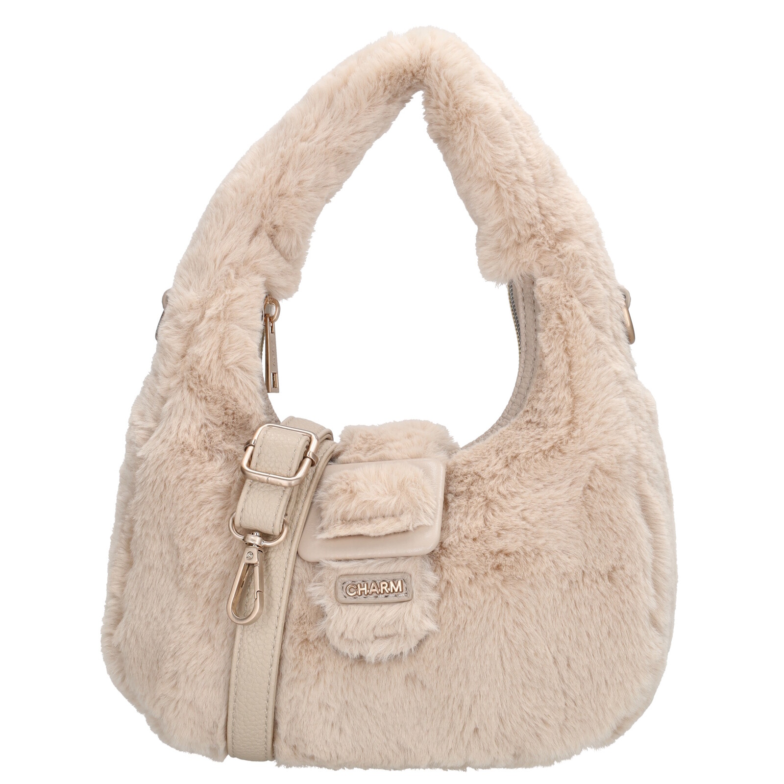 Dámska kožušinová kabelka Charm London Alaska - Krémová