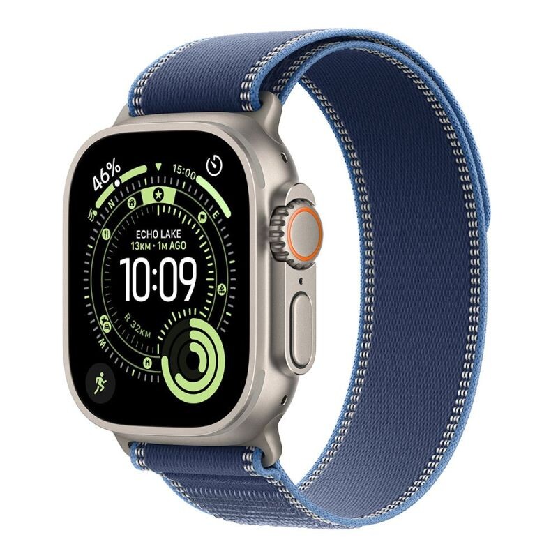 Apple Watch Ultra 3 GPS + Cellular 49mm Natural Titanium Case with BlueBright Blue Trail Loop - SM MEWR4QCA