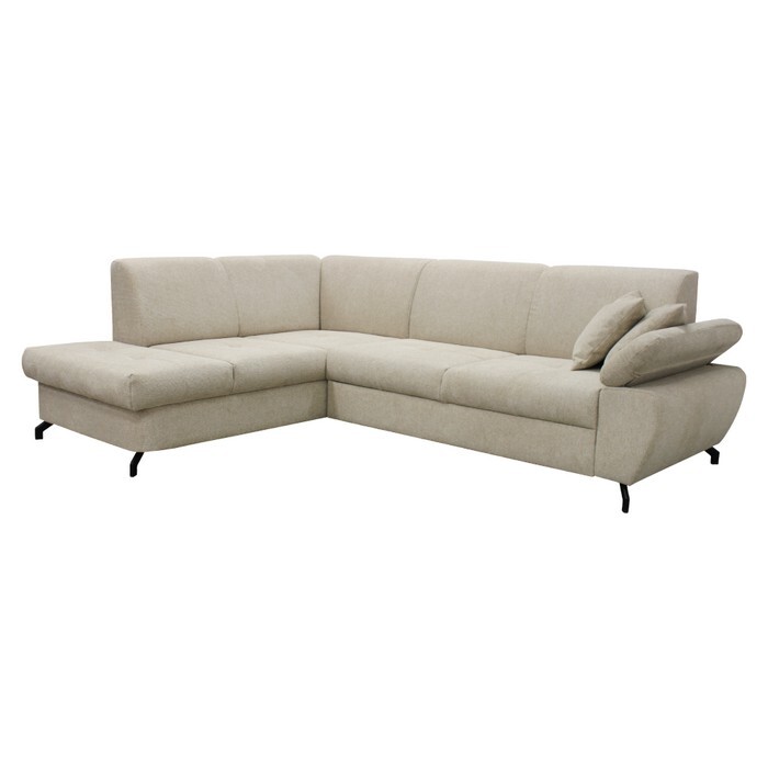 KONDELA Cohen Roh L rohová sedačka s rozkladom béžová / čierna